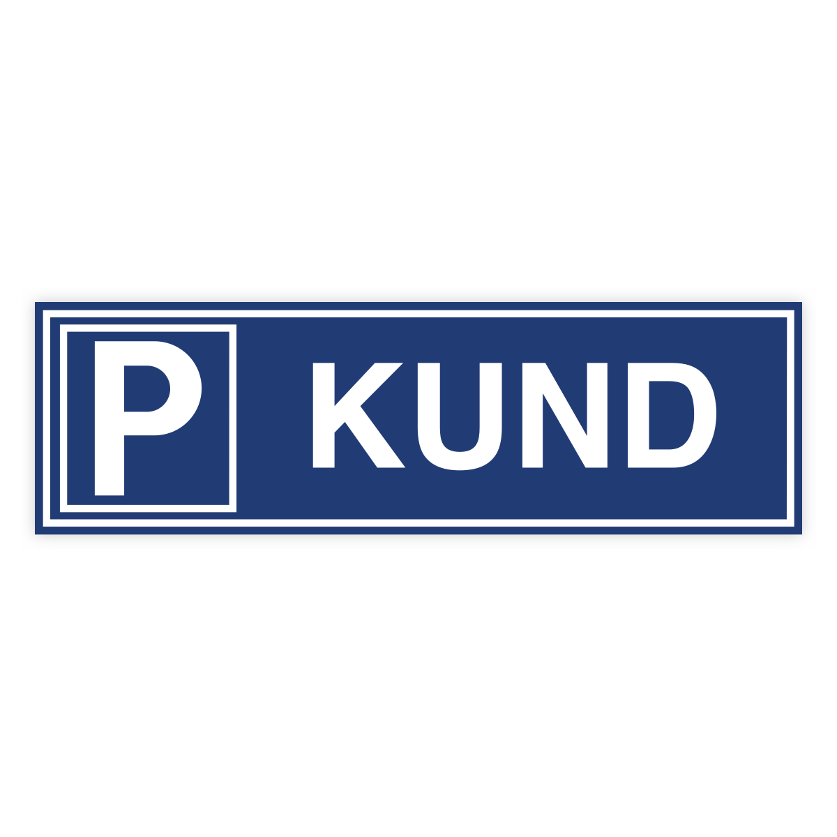 Kundparkering-skylten har storleken 825x250mm och tillverkas i materialet Aluminium 2mm. Denna standardskylt kan anpassas så att du kan skapa din egen version av skylten.