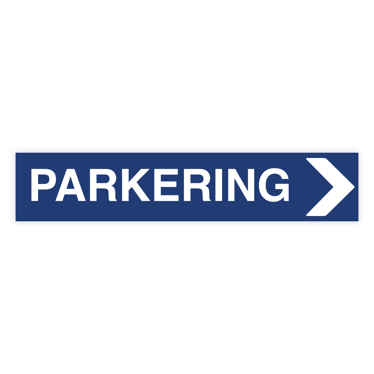 Parkering Pil höger-skylten har storleken 1000x200mm och tillverkas i materialet Aluminium 2mm. Denna standardskylt kan anpassas så att du kan skapa din egen version av skylten.